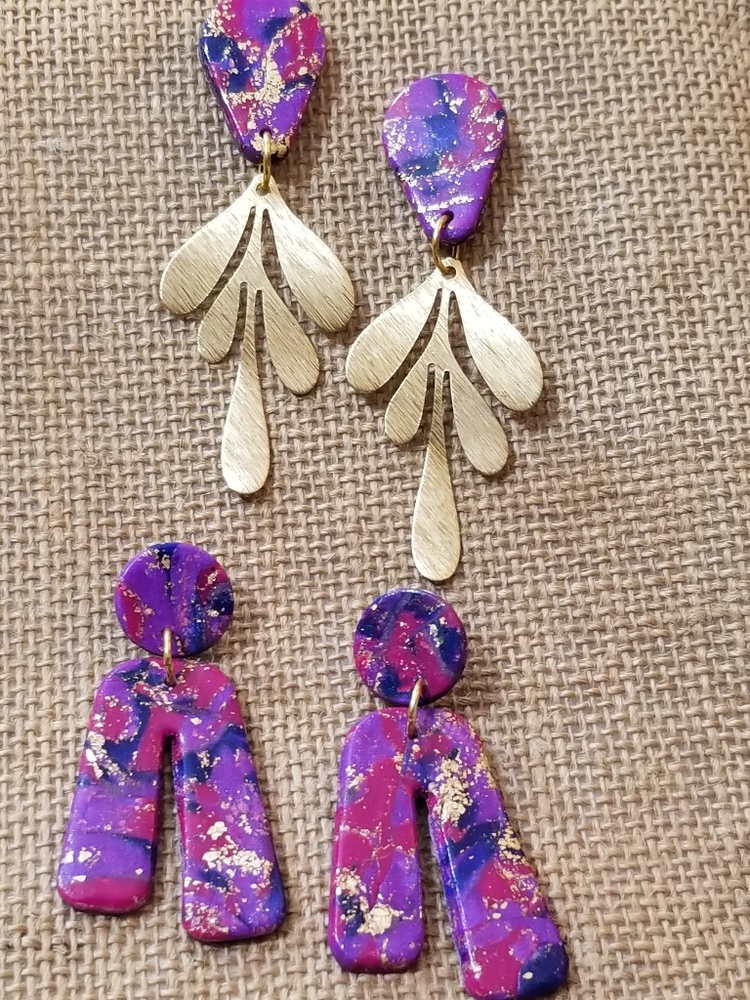 Handcrafted clay earrings
